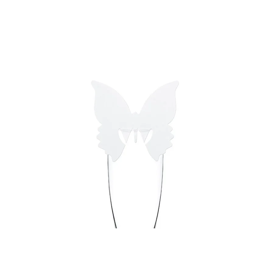 10 marques places en forme de papillon à placer sur le verre flute