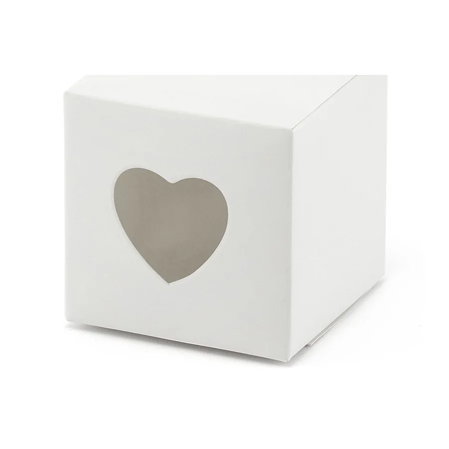 10 boîtes à dragées avec un coeur transparent zoom