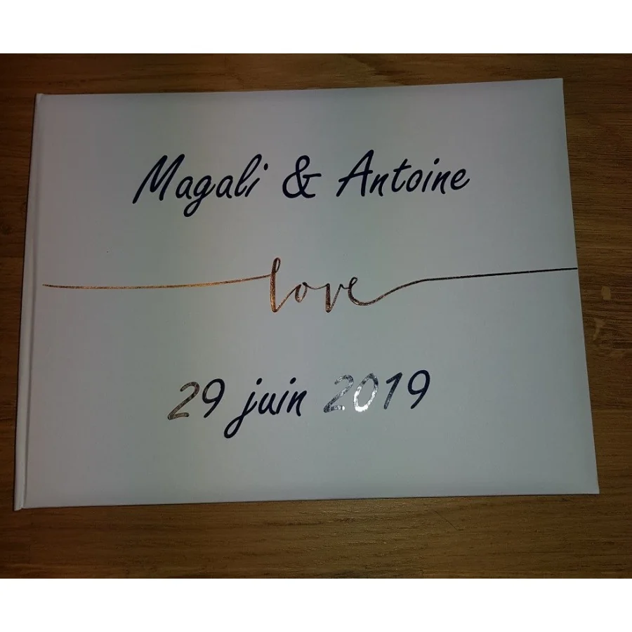 Livre d'or personnalisation Guest Book or feuillage magali