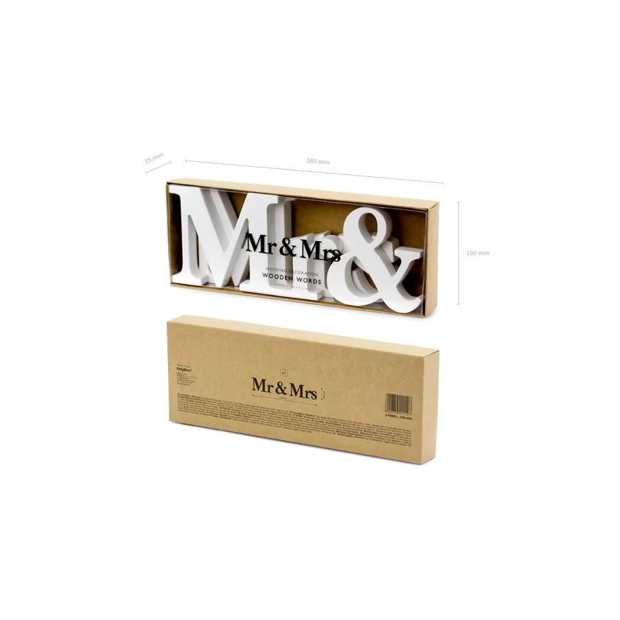Mr & Mrs en bois emballage