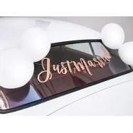 Kit voiture ballon rose gold & blanc just married