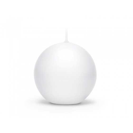 Bougie sphère blanche mate 8 cm