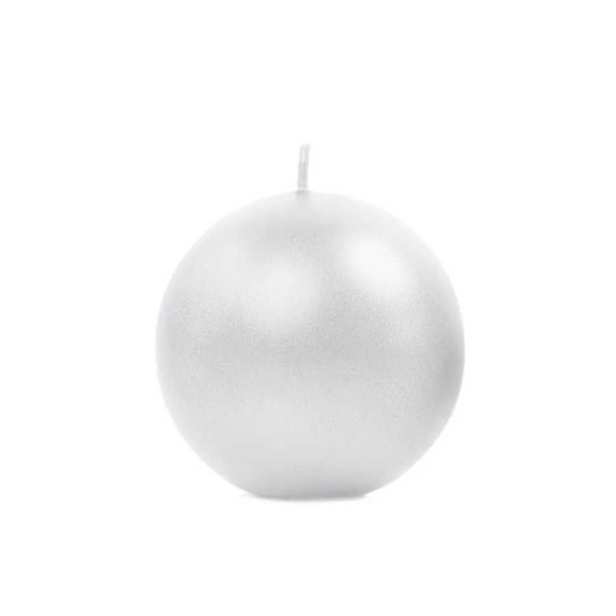 Bougie sphère nacré métallique 6 cm