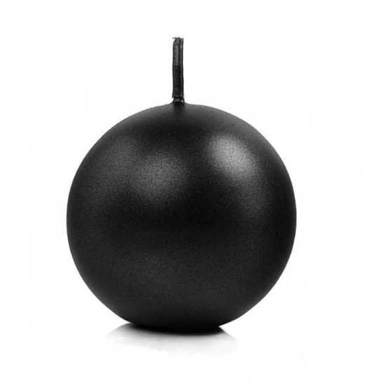 Bougie sphère noir métallique 8 cm