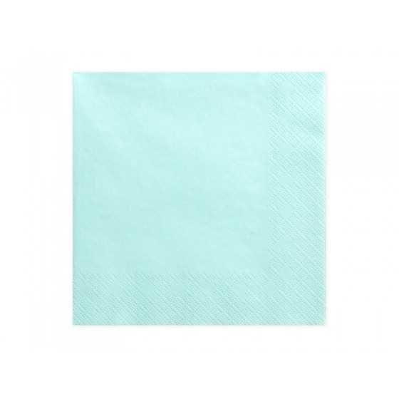 20 serviettes 33 cm turquoise