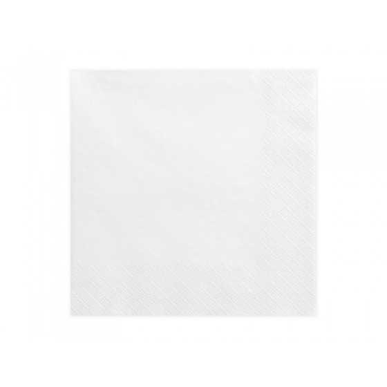 20 serviettes blanches 33 cm