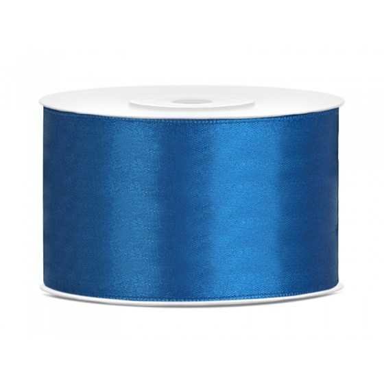 25 m ruban satin bleu 3,8 cm
