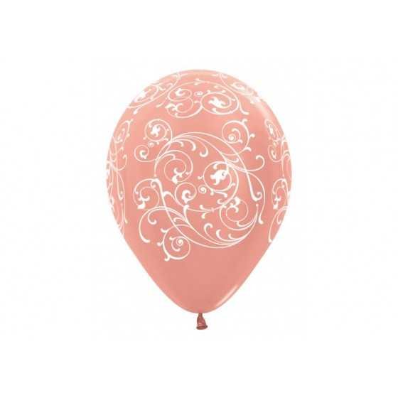 Ballon rose gold 30 cm avec filigrane