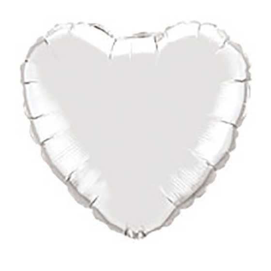 Ballon métallique blanc coeur 80 cm