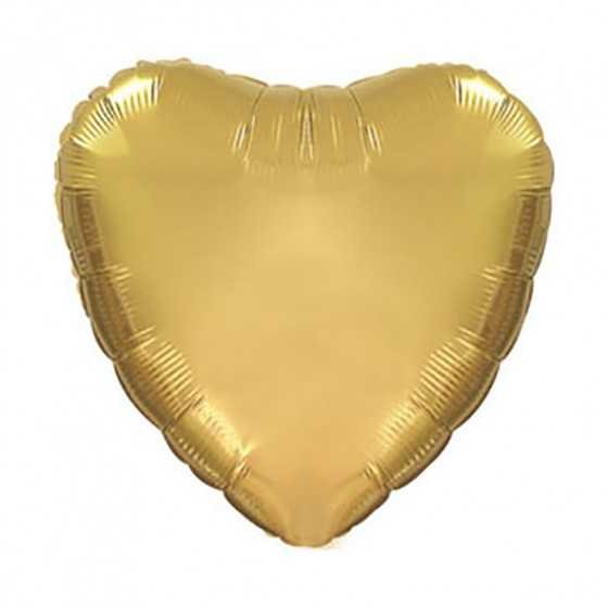 Ballon métallique or coeur 45 cm