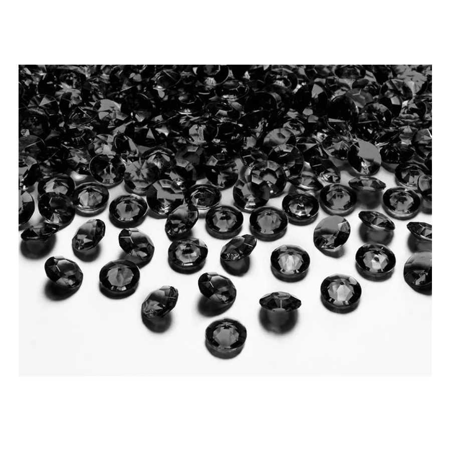 100 cristaux diamant noir 12 mm