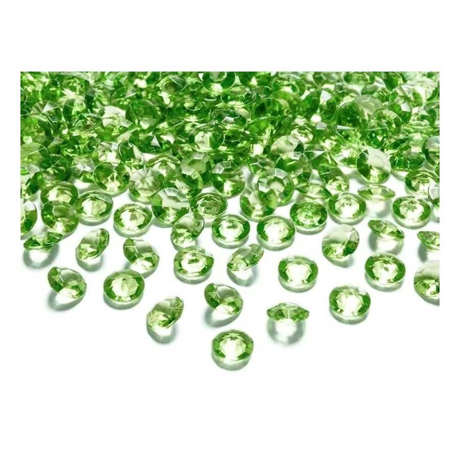 100 cristaux diamant vert pomme 12 mm