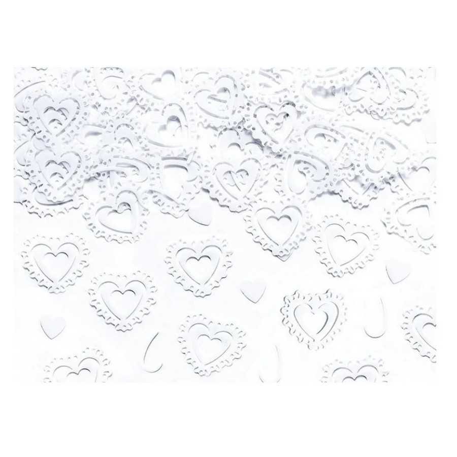 Confettis coeurs blanc (modèle 1)