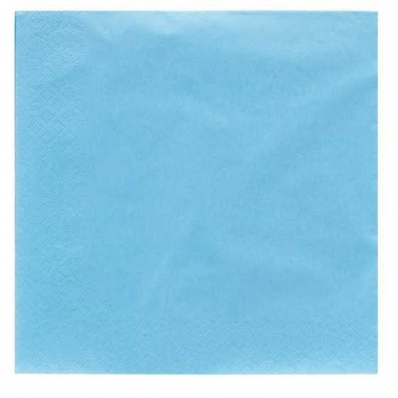 20 serviettes 33 cm bleu ciel