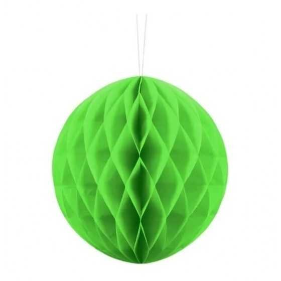 Boule papier alvéolé vert pomme 20 cm