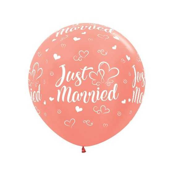 Ballon 90 cm rose gold Just Married