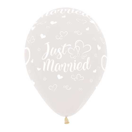 Ballon transparent 30 cm just married