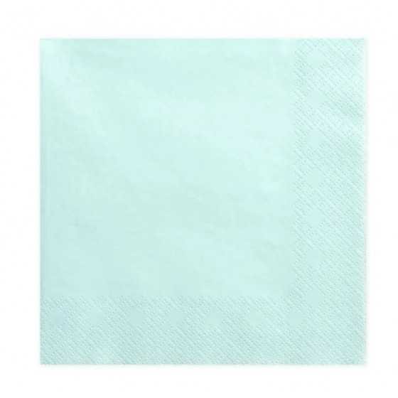 20 serviettes 33 cm bleu ciel