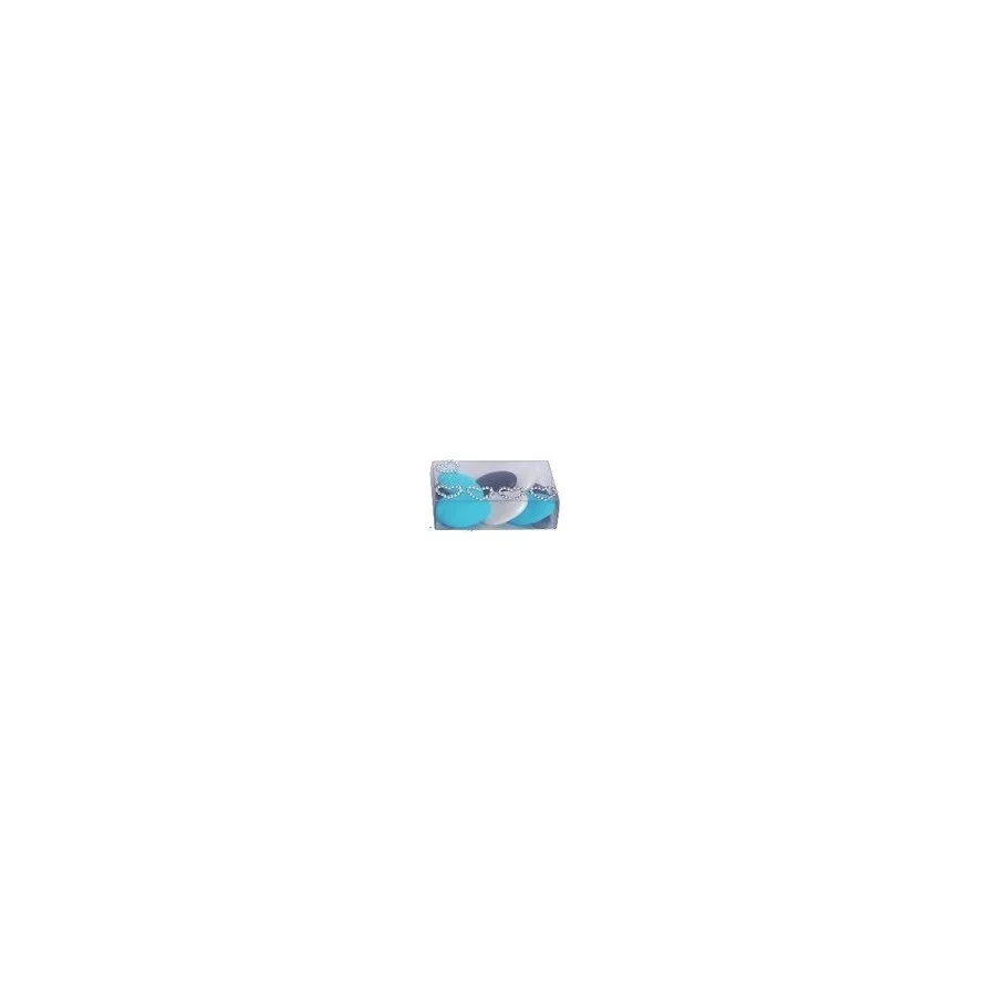 1 boîte à dragées transparent rectangulaire (6,8 cm x 4 cm x 2 cm) deco bleu
