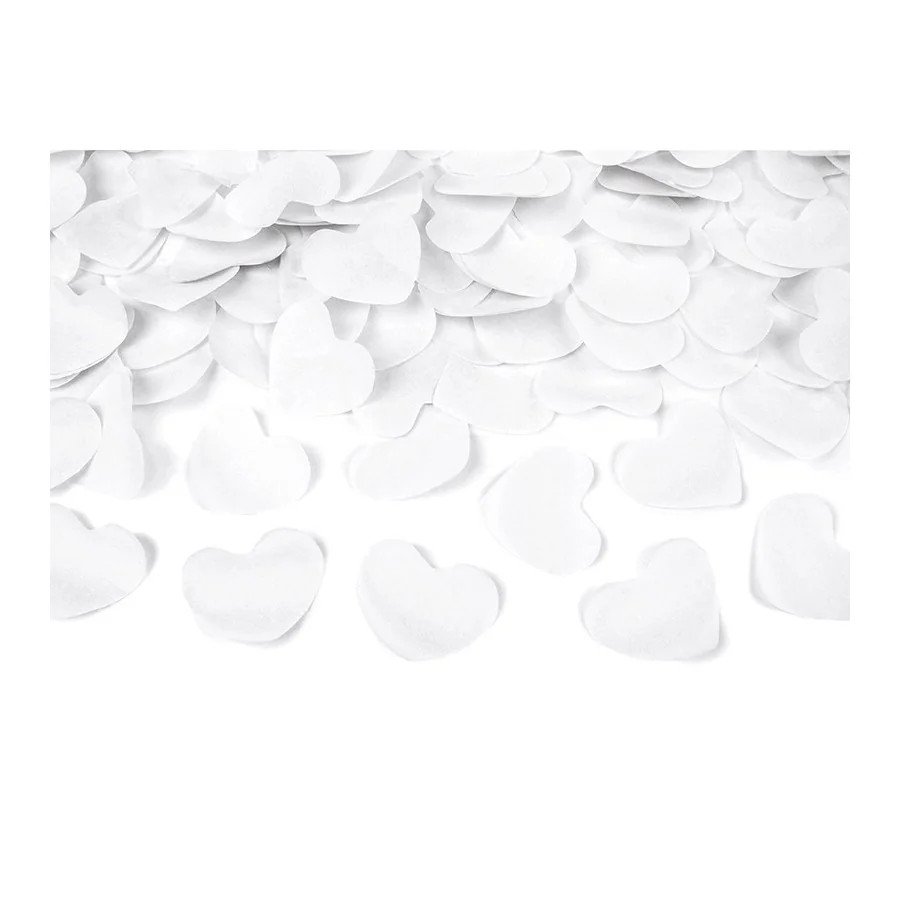 Confettis en forme de coeur blanc (canon 60 cm)