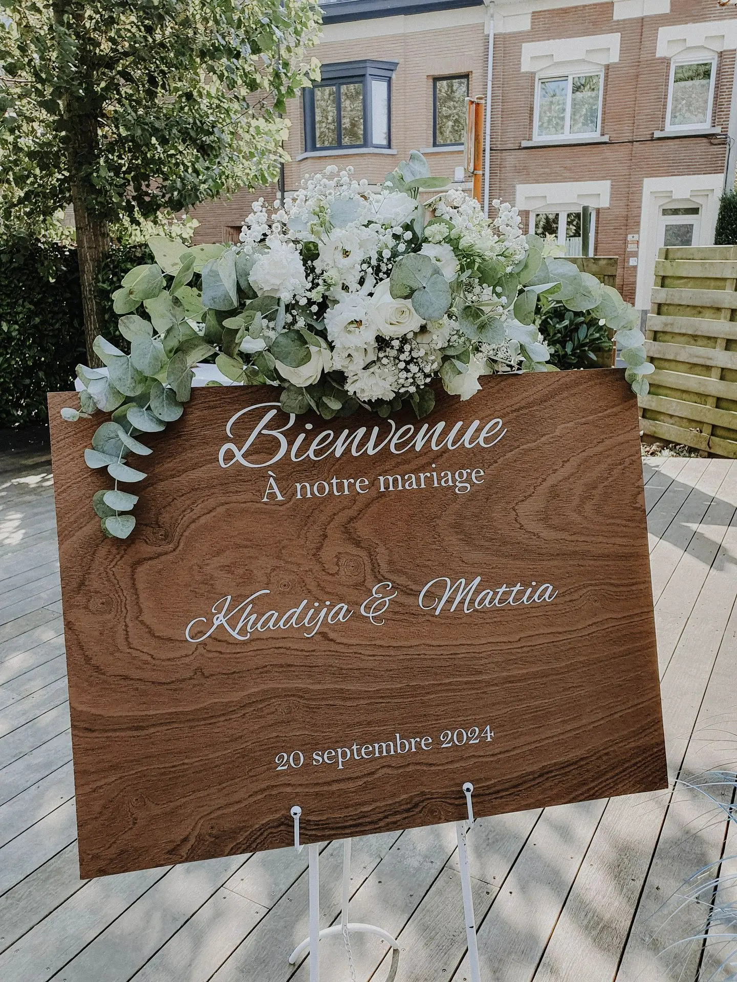 Panneau bienvenue en bois