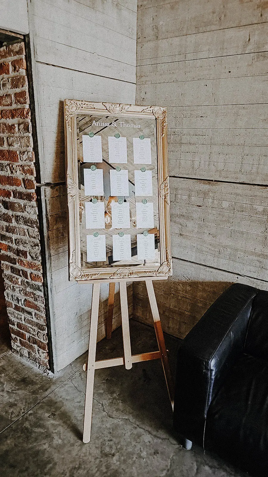 Plan de table miroir or