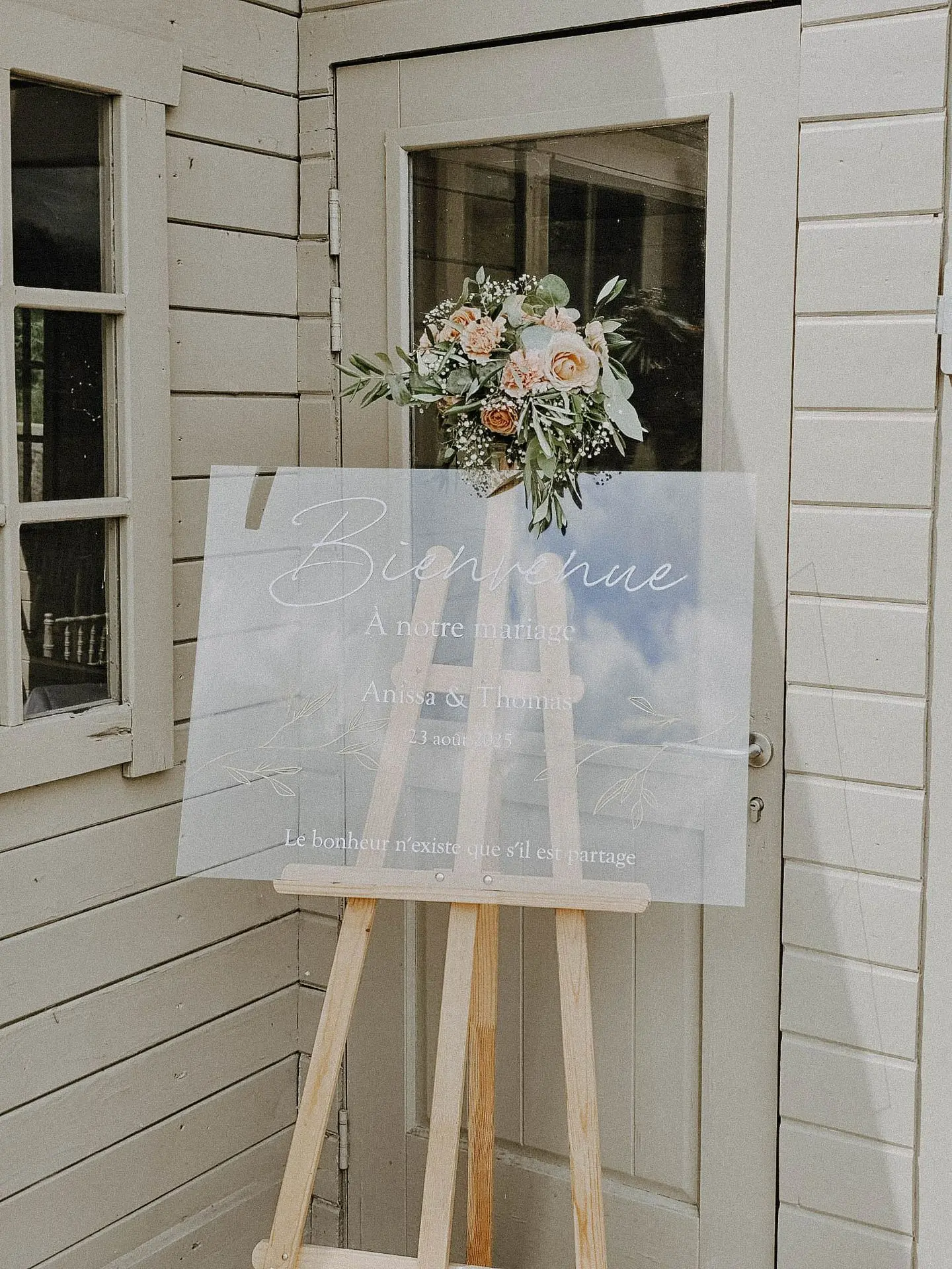 Panneau de bienvenue plexi transparent