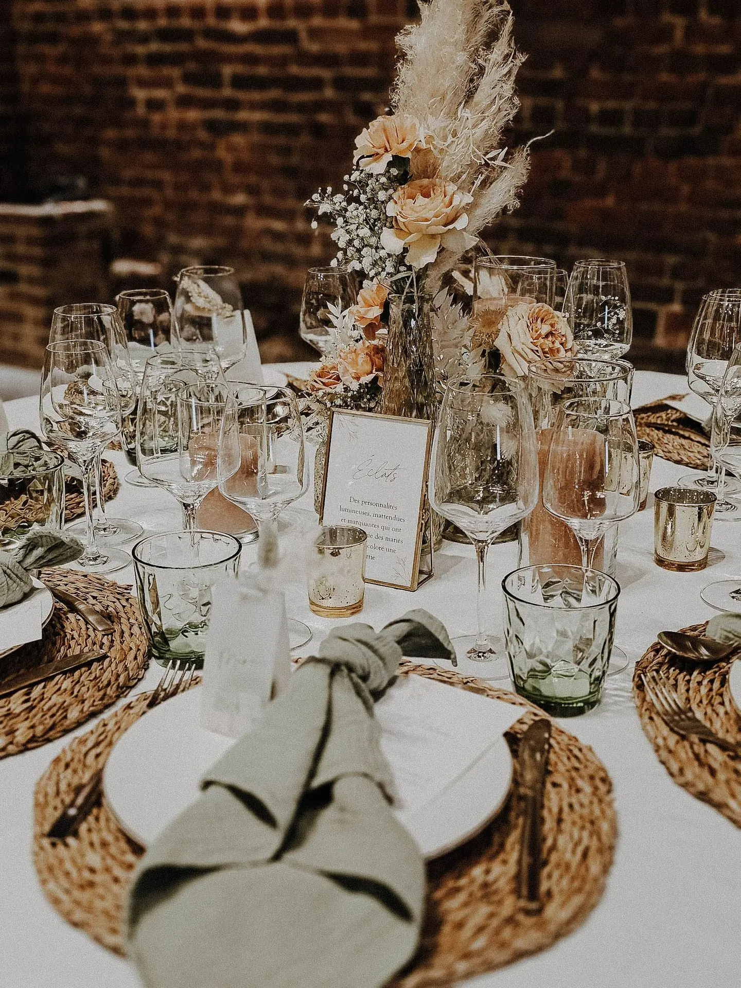 Serviette gaz de coton vert sauge