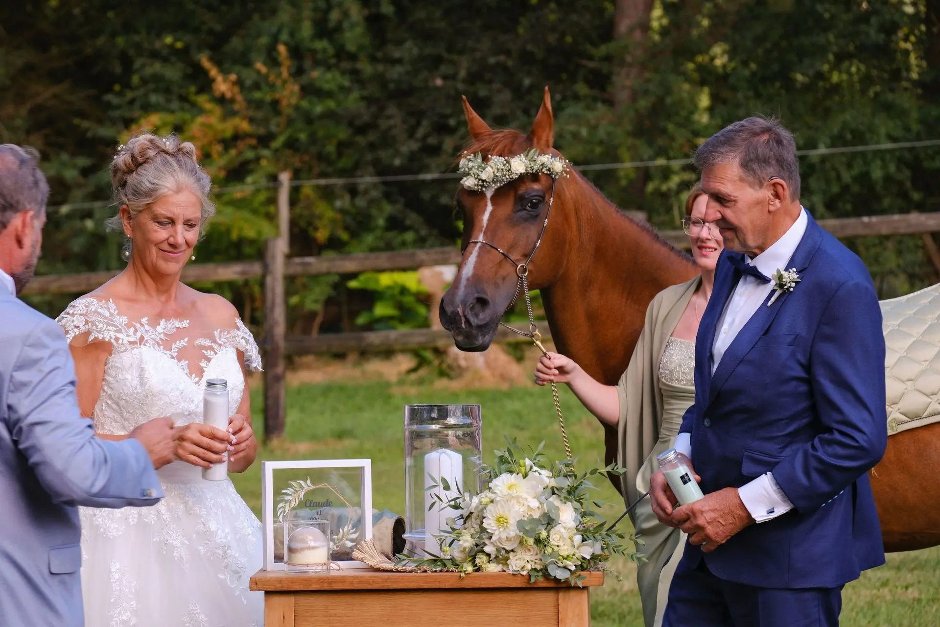 Couronne fleurie cheval