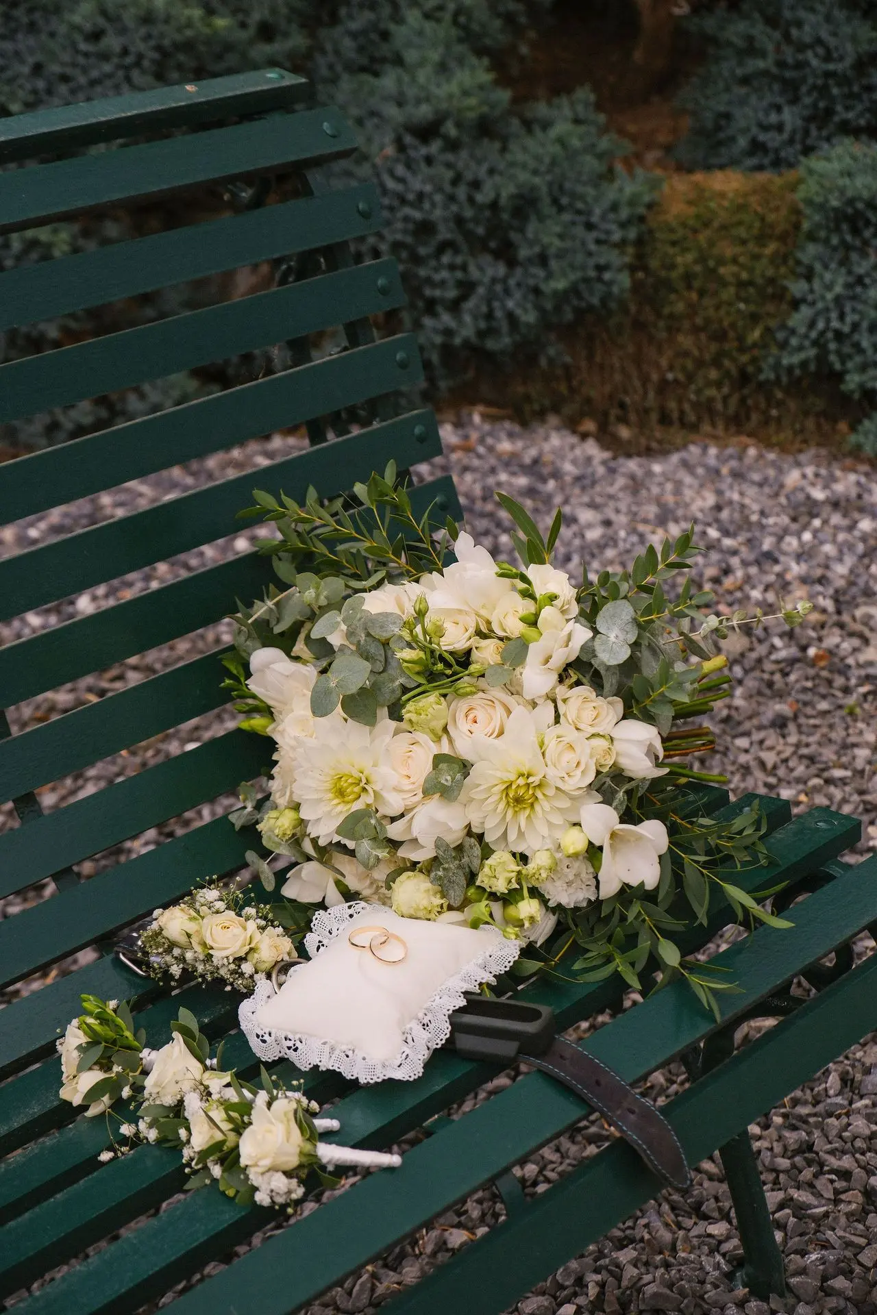 Bouquet de mariage blanc et vert