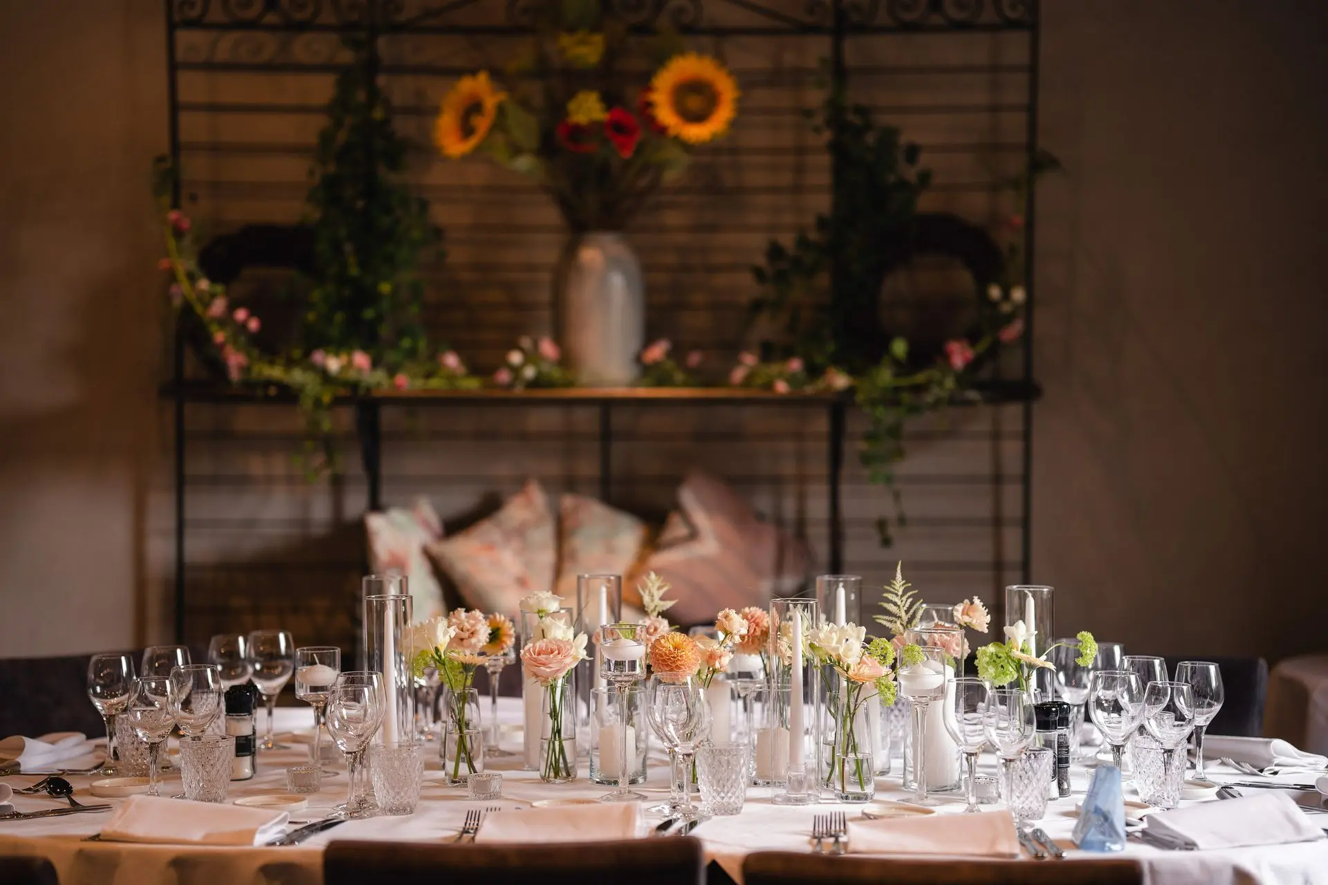 Table invité avec fleurs