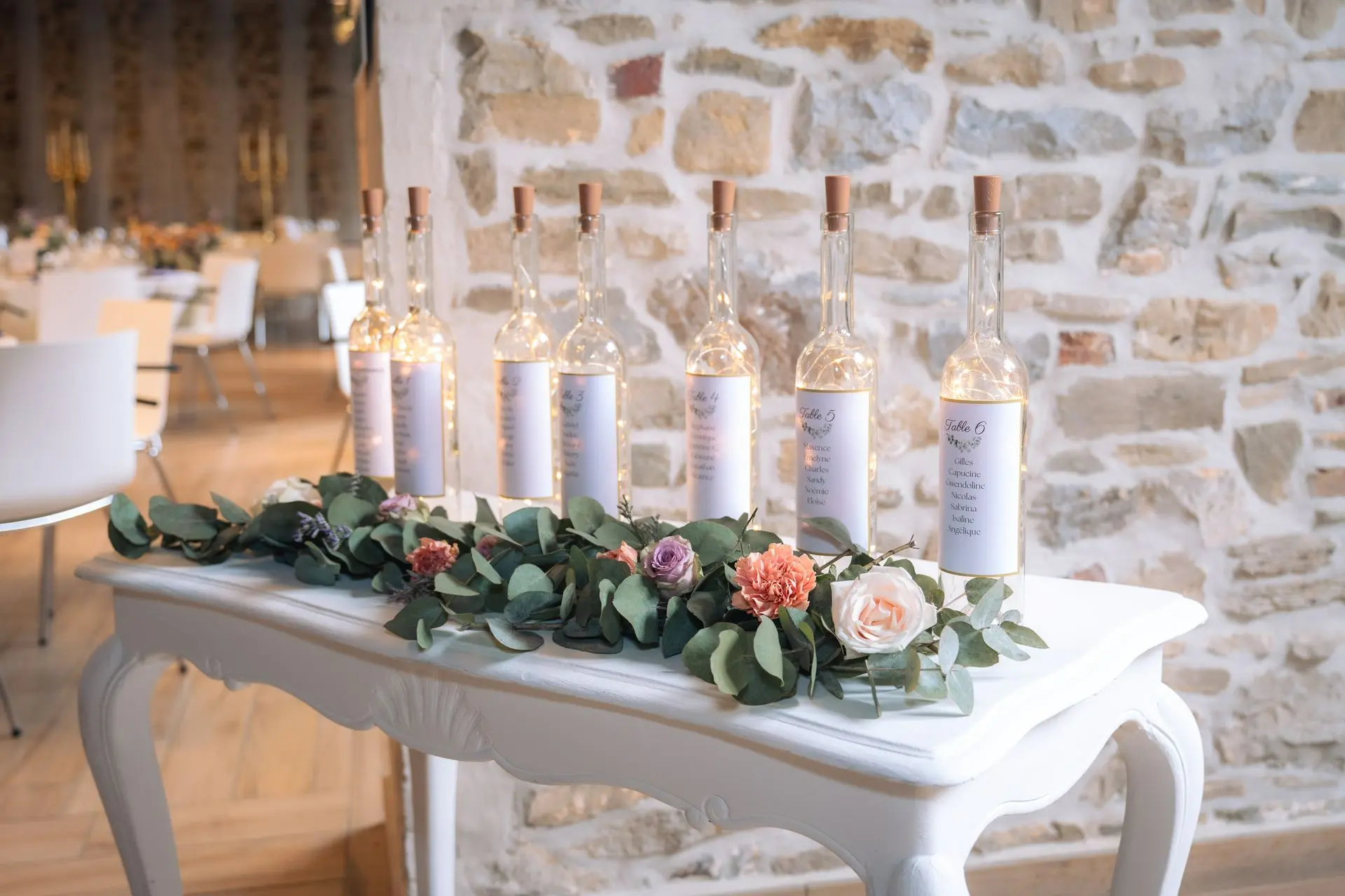 Plan de table bouteille