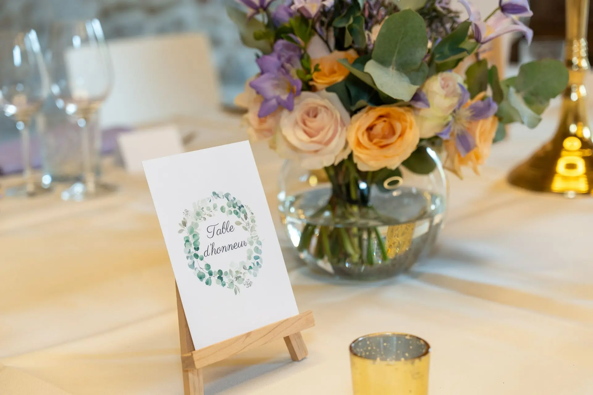 Chevalet nom de table d'honneur