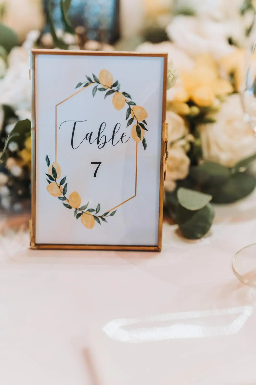 Numéro de table avec citron