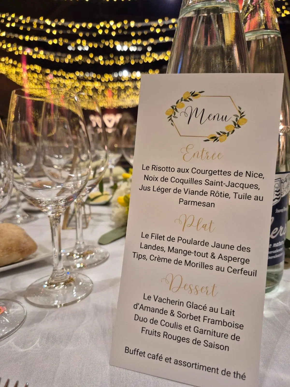 Menu  mariage avec citron