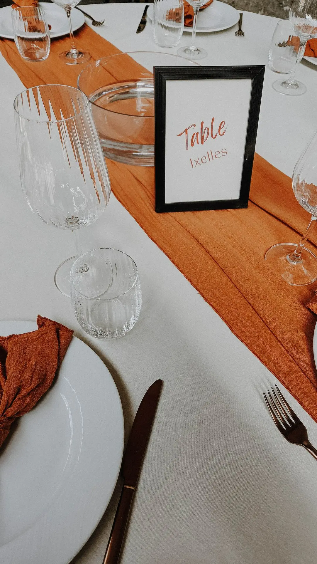 Chemin de table terracotta