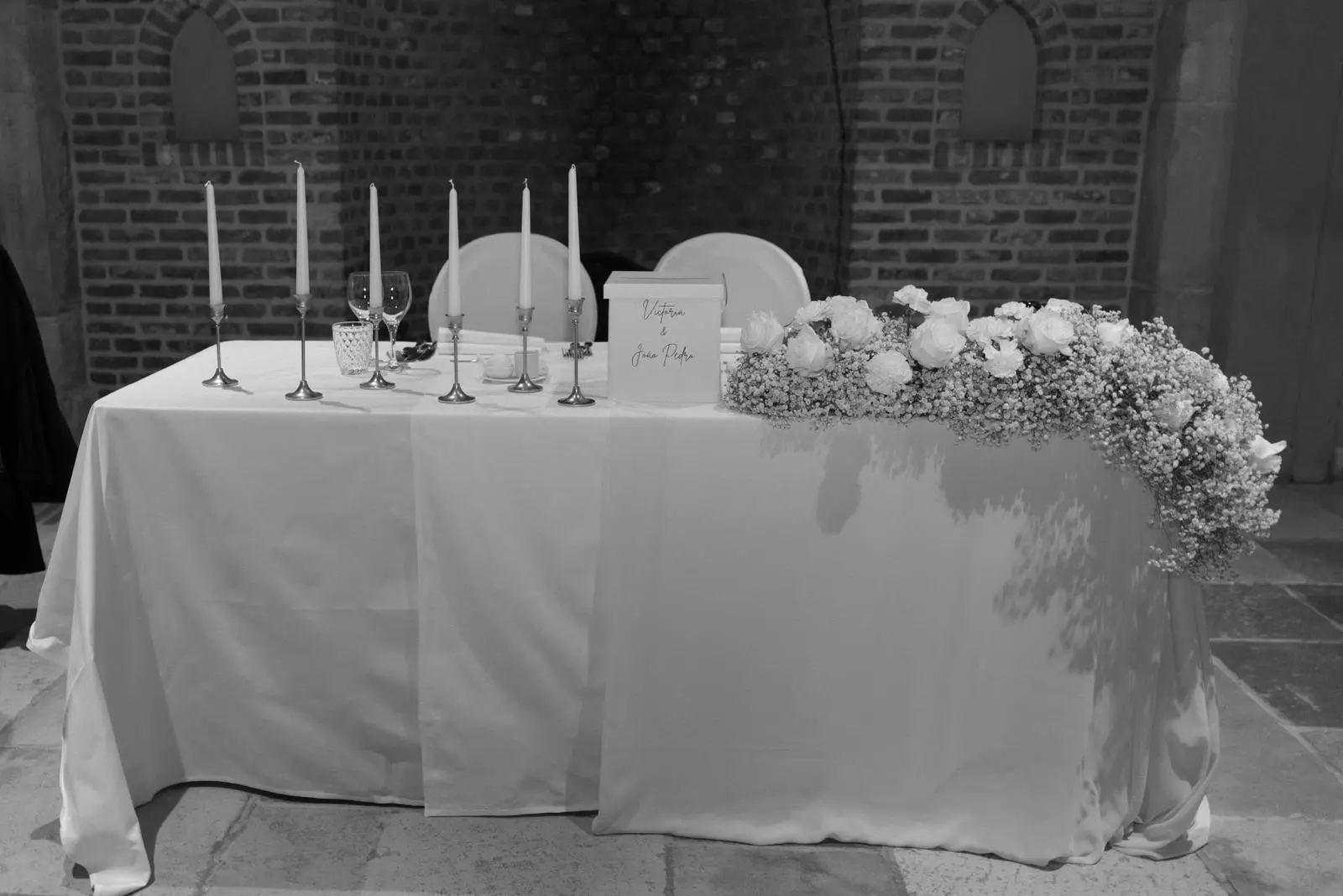 Table d'honneur rose et gypsophile