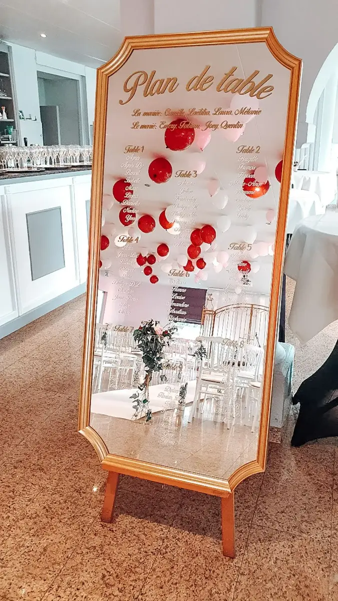 Plan de table miroir – Petit Versailles, mariage de Manon et Thibault