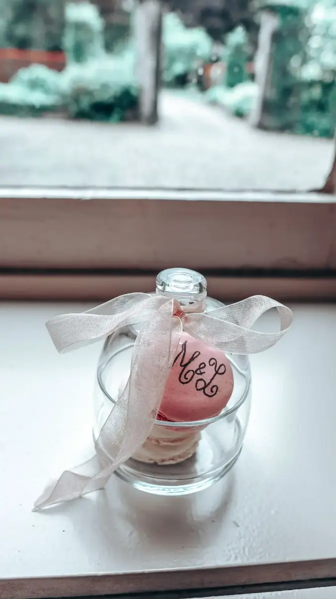 Macaron personnalisé – Château de Ruisbroek, mariage de Meryam et Lorenzo
