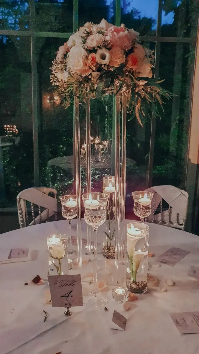 Bougie le soir – Château de Ruisbroek, mariage de Meryam et Lorenzo