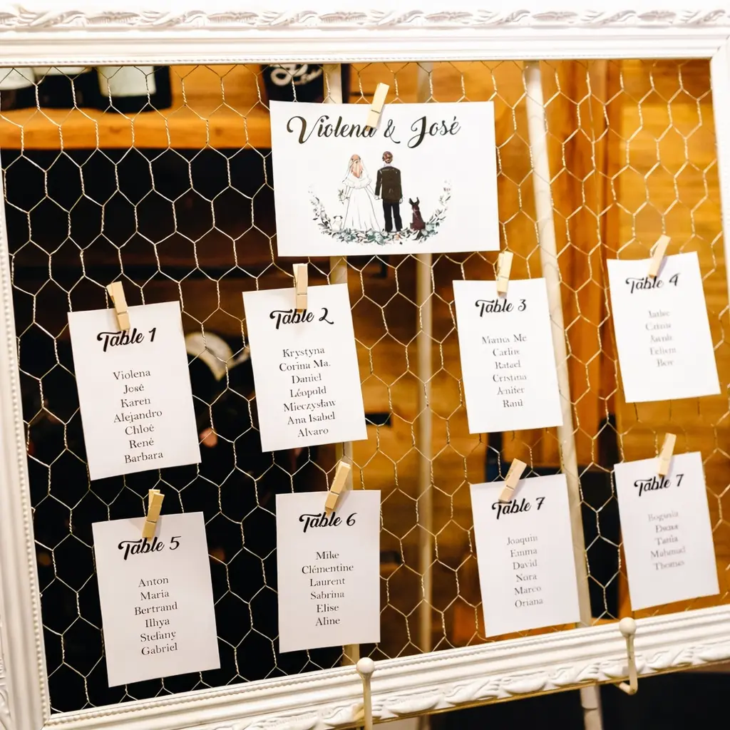 Cadre blanc et grillage 