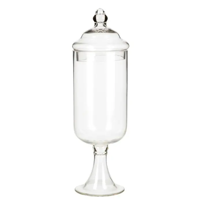 Bonbonnière droite sur pied en verre