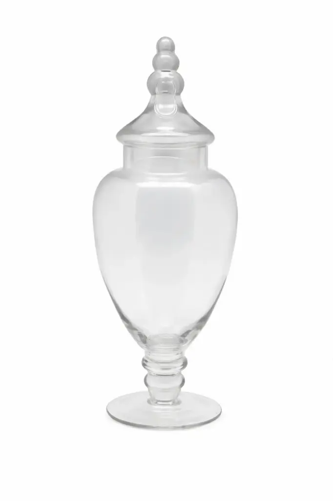 Bonbonnière allongée en verre
