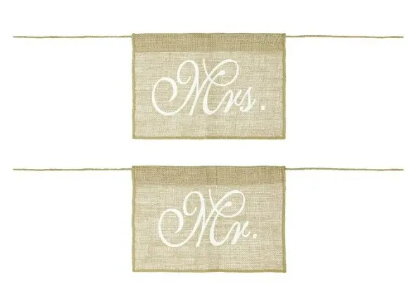 Mr & Mrs toile de jute
