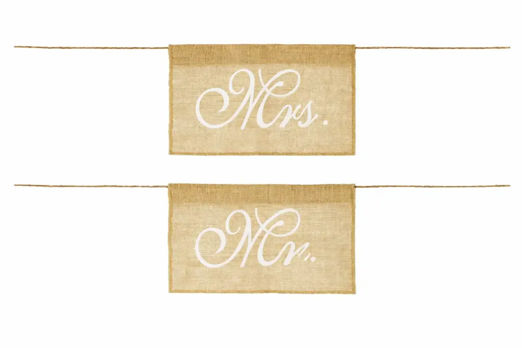 Mr & Mrs toile de jute