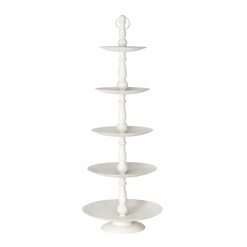 Présentoir 5 étagères métal blanc