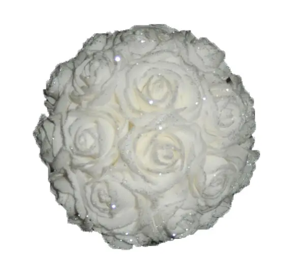 Boule de roses en mousse avec paillettes