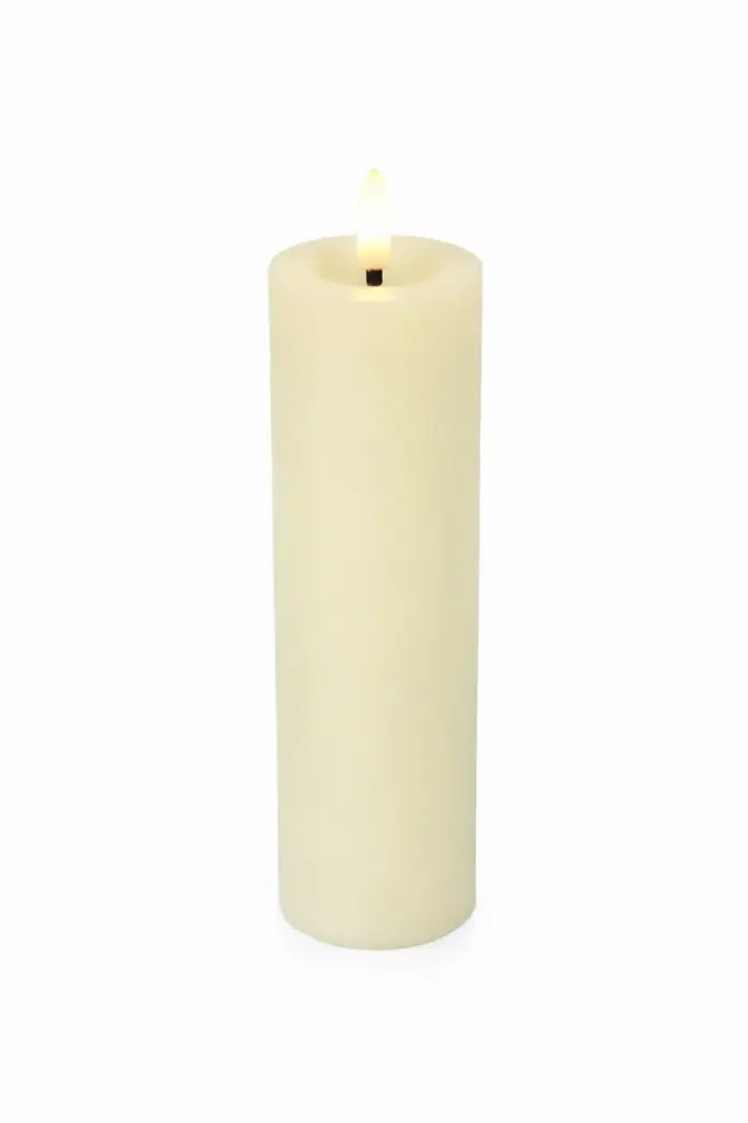 Bougie pilier LED rustique 20 cm diamètre 5 cm