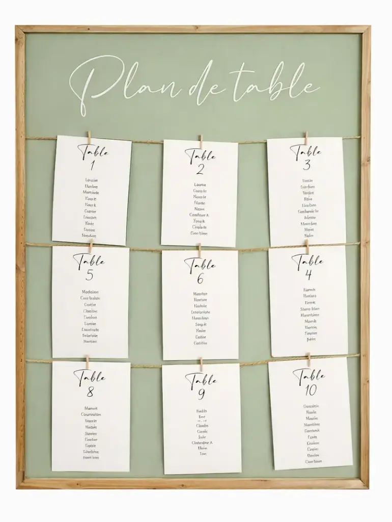 Cadre bois plan de table