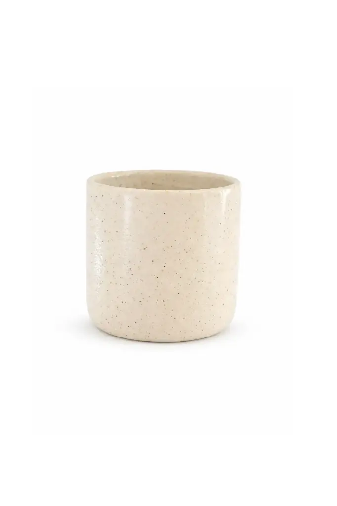 Pot en beige moucheté